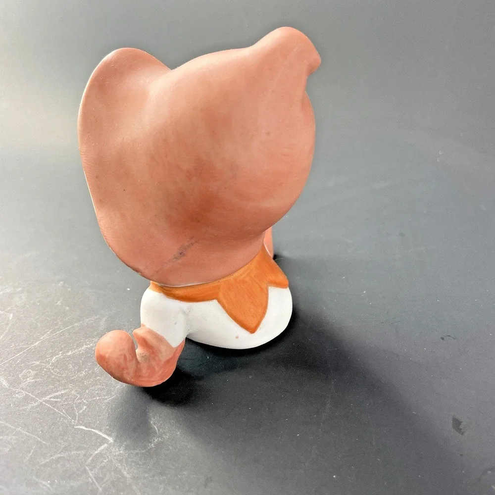 Vintage Homco Figurine 5213‎ Elf Pixie Fairy Girl Orange Ceramic 4